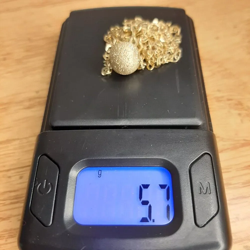 925 Italy Gold-Tone Stardust Ball Necklace 5.7g sterling silver Signed, tested - Picture 7 of 10
